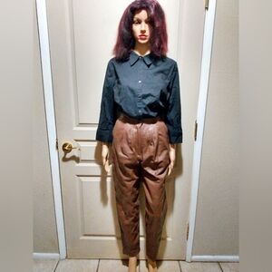 Vintage 90s Bagatelle Brown Leather Pants.